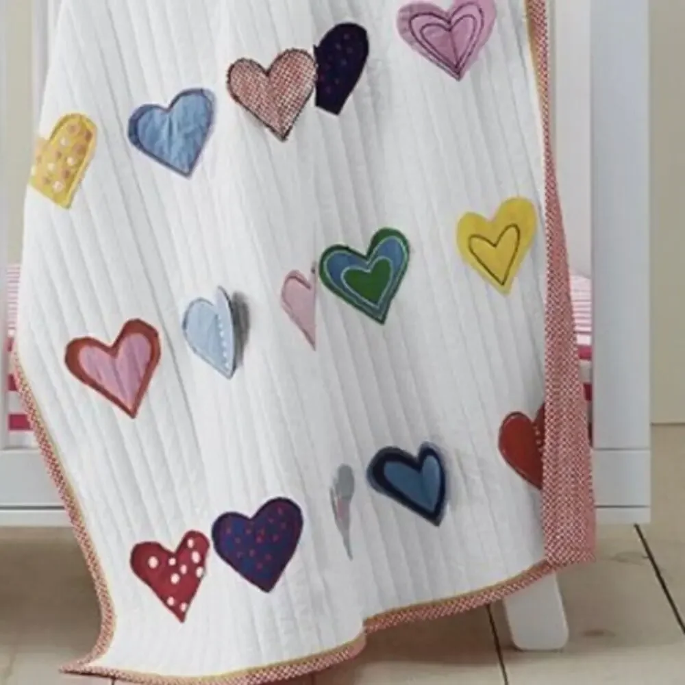 Hanna Andersson Heart Appliqué Crib Quilt